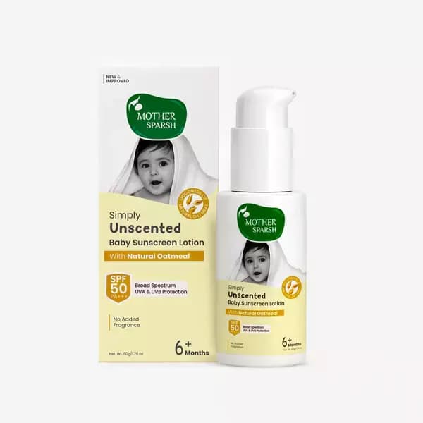 Mother Sparsh Simply Unscented Baby Sunscreen Lotion,50g-Main image