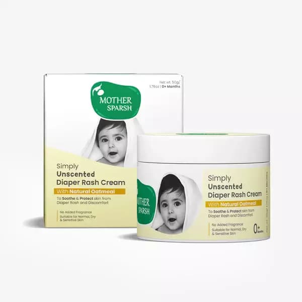 Mother Sparsh Simply Unscented Diaper Rash Cream For Babies,50g-Main image