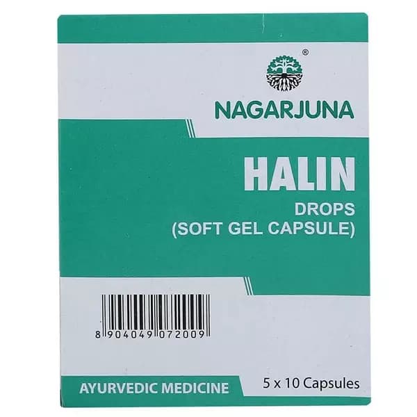 Nagarjuna Ayurveda Halin Drops Soft Gel Capsules, 10 Capsules-Main image