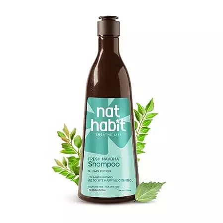 Nat Habit Anti-HairFall Tri-Leaf Rosemary Navdha Shampoo,250ml-Main image
