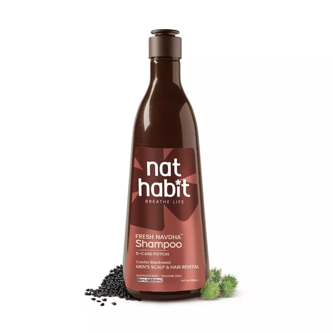 Nat Habit Castor Blackseed Navdha Shampoo for Men,250ml-Main image
