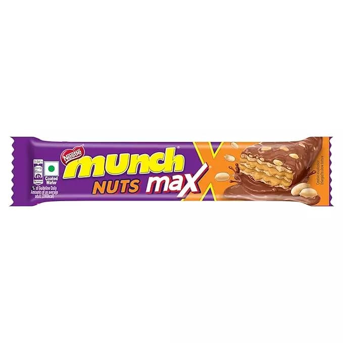 Nestle Munch Max Nuts Double Choco Coated Wafer Bar,37.5g-Main image