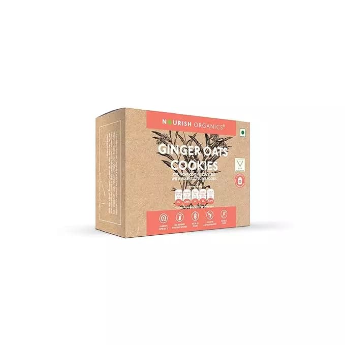 Nourish Organic Ginger Oats Cookies,120g-Main image