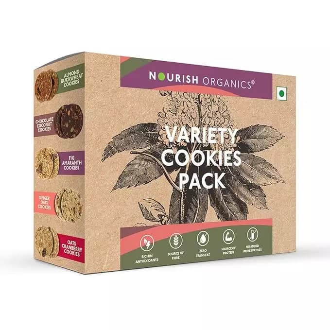 Nourish Organic Variety Cookies Pack,120g-Main image