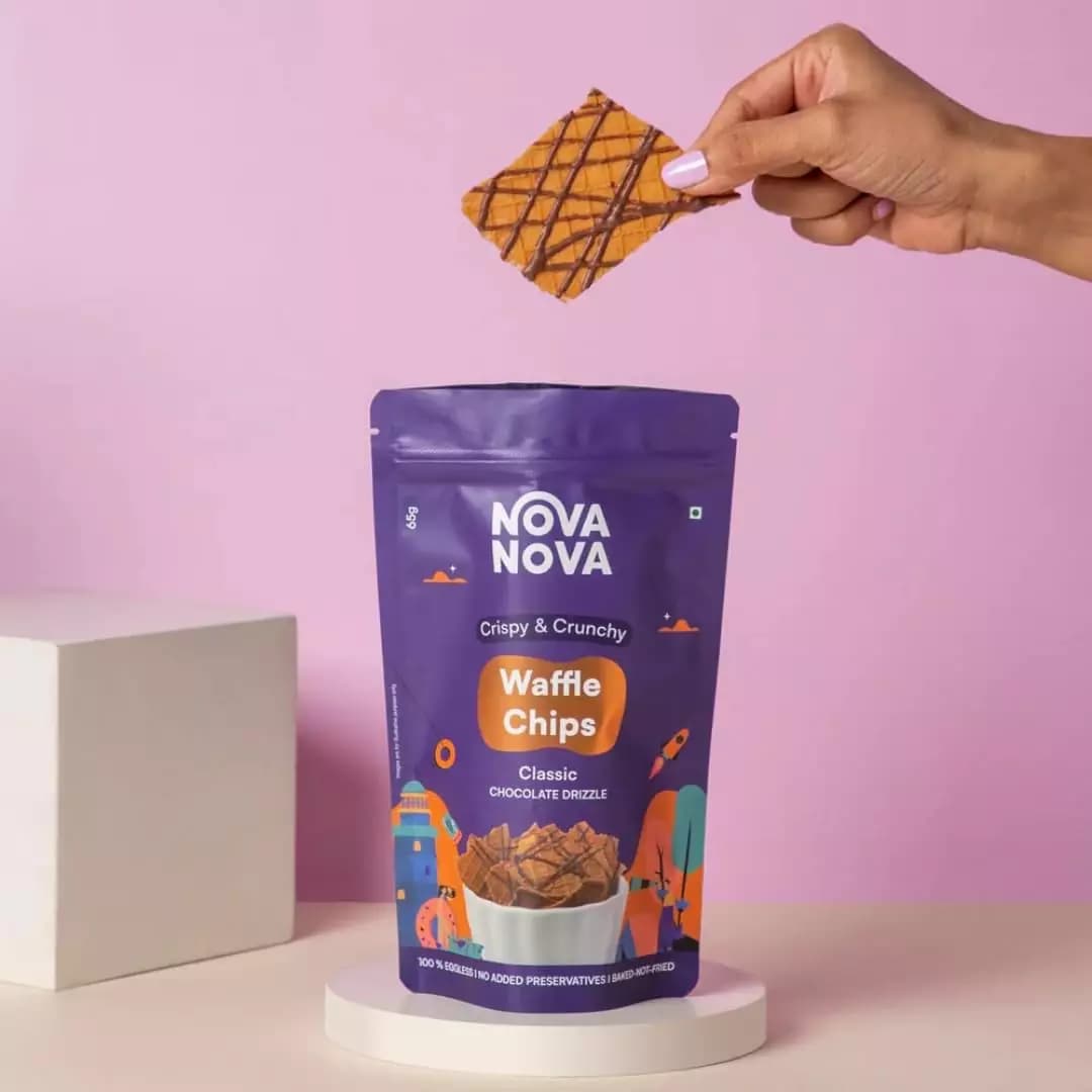 Nova Nova Double Choco Chip Waffle Chips Chocolate,65g-Main image