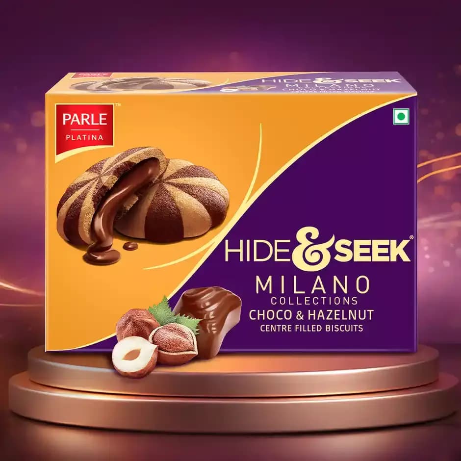 Parle Hide & Seek Milano Centre Filled Choco & Hazelnut Cookies,120g-Main image