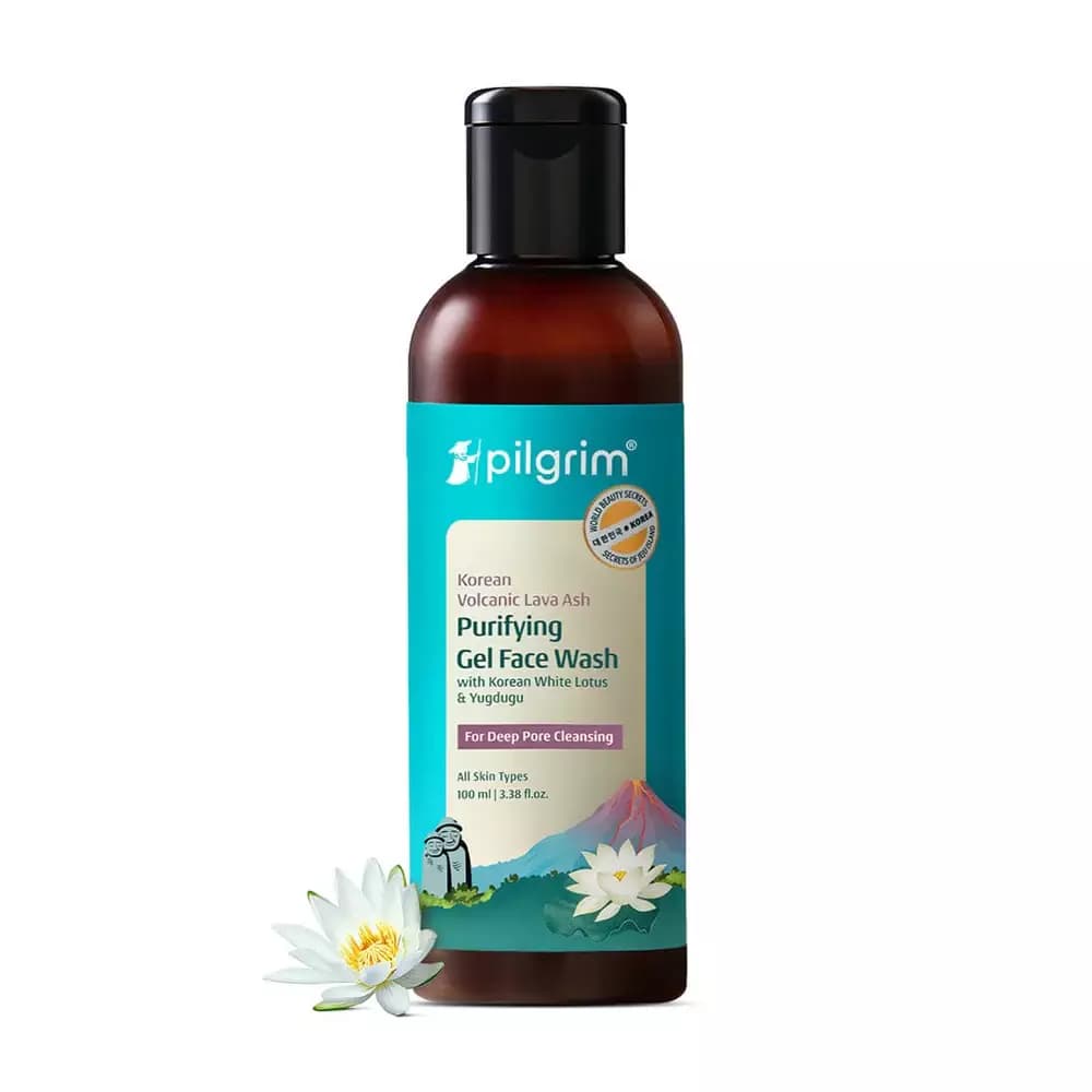Pilgrim Korean Volcanic Lava Ash Purifying Gel Face Wash with White Lotus & Yugdugu, 100 ml-Main Image