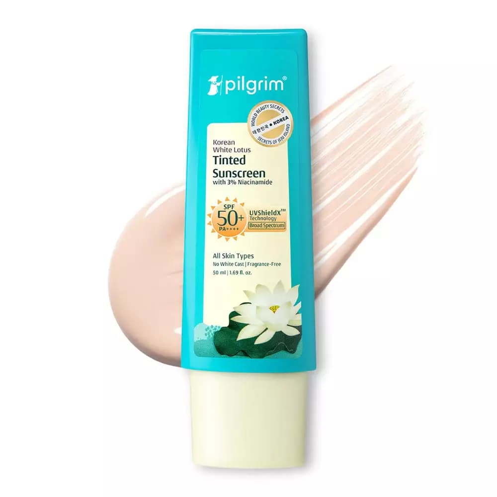 Pilgrim Korean White Lotus Tinted Sunscreen, 50 ml-Main Image