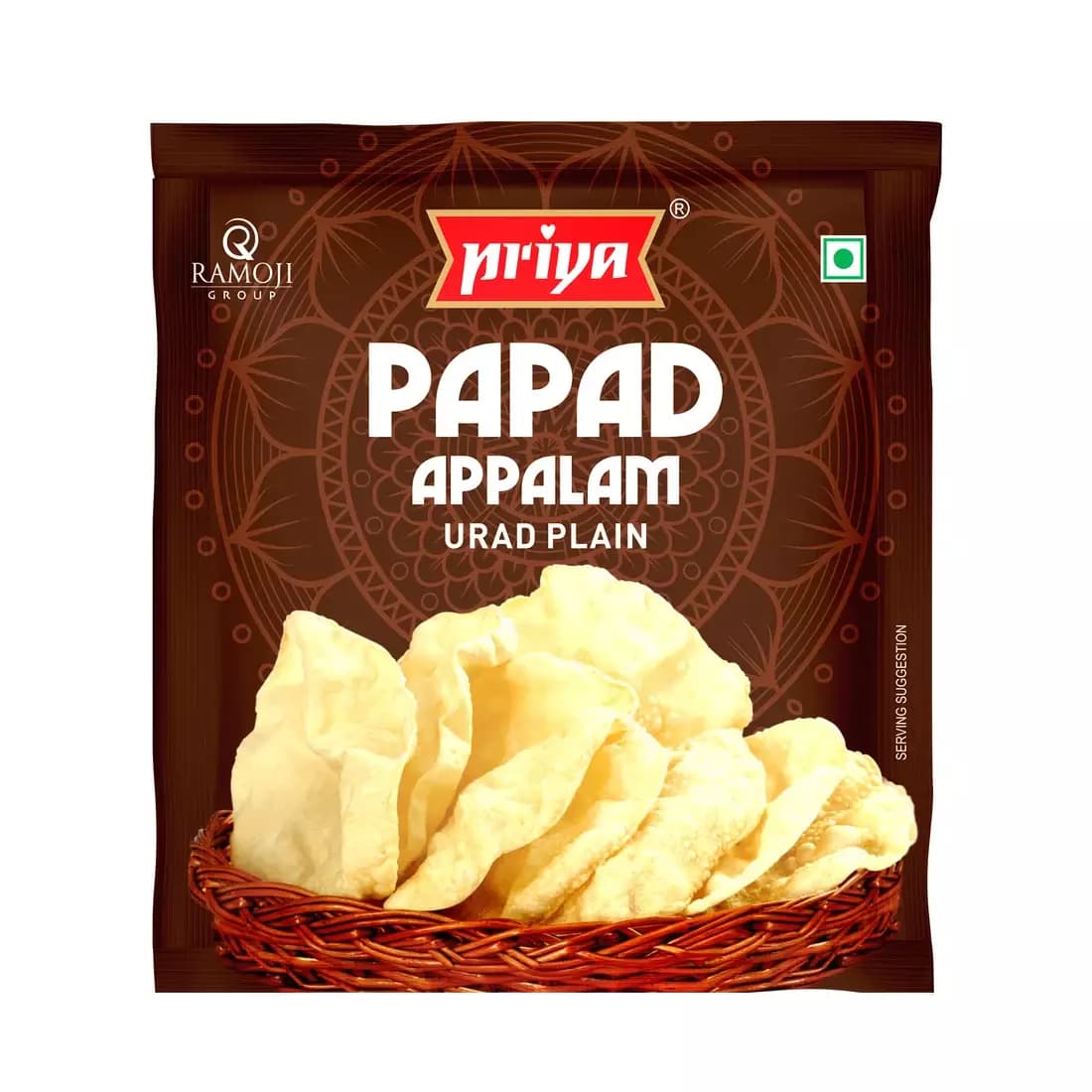 Priya Urad Dal Papad - Plain 100gm-Main Image