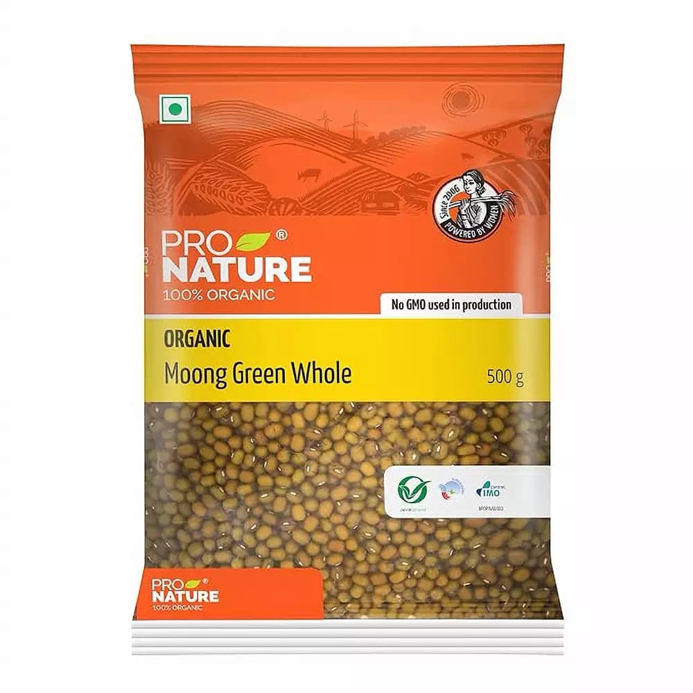 Pro Nature Organic Moong Green Whole,500g-Main image