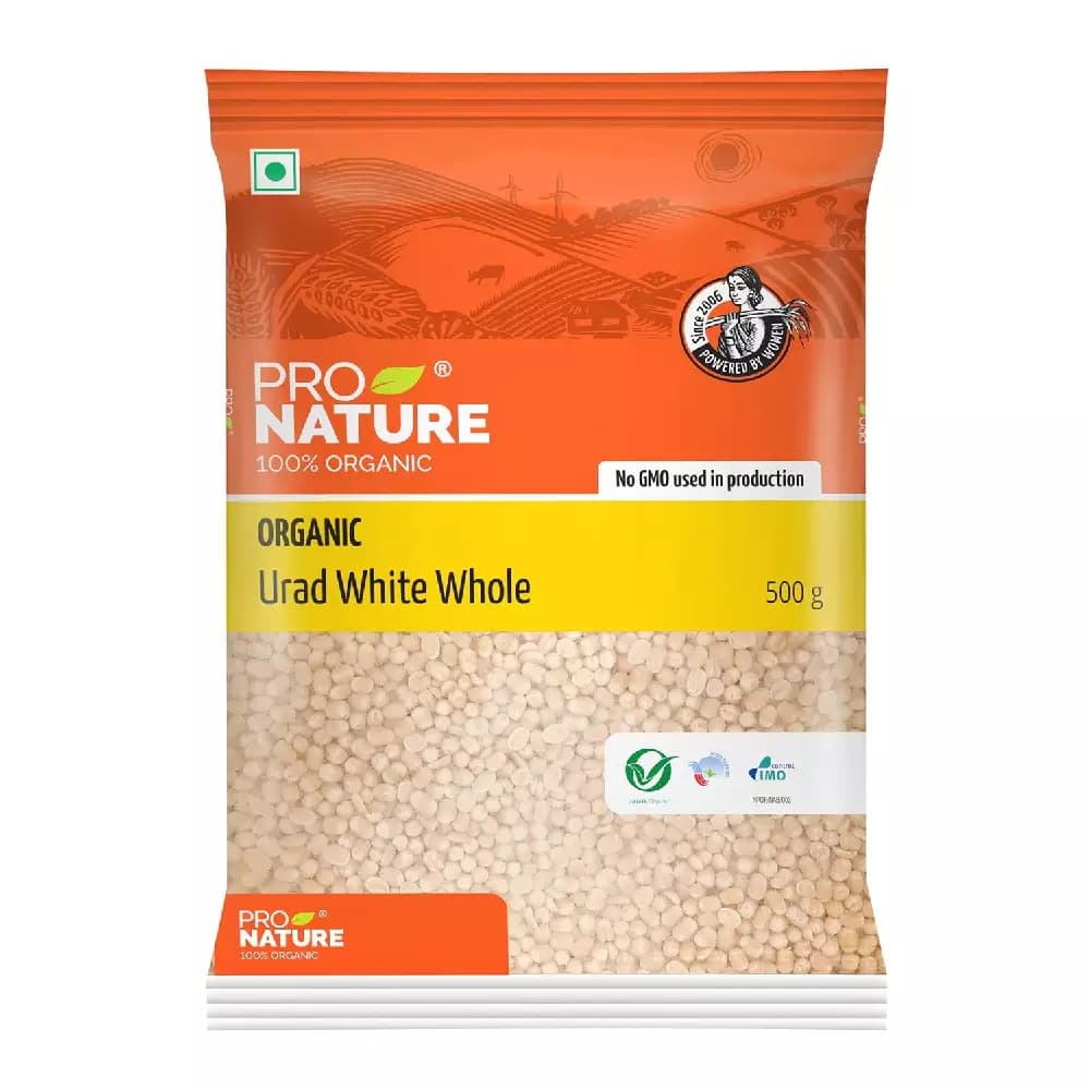 Pro Nature Organic Urad White Whole,500g-Main image