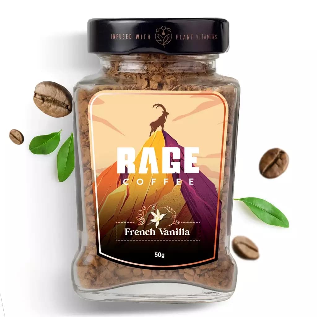 Rage Coffee French Vanilla Flavoured Instant Coffee,50g-Main image