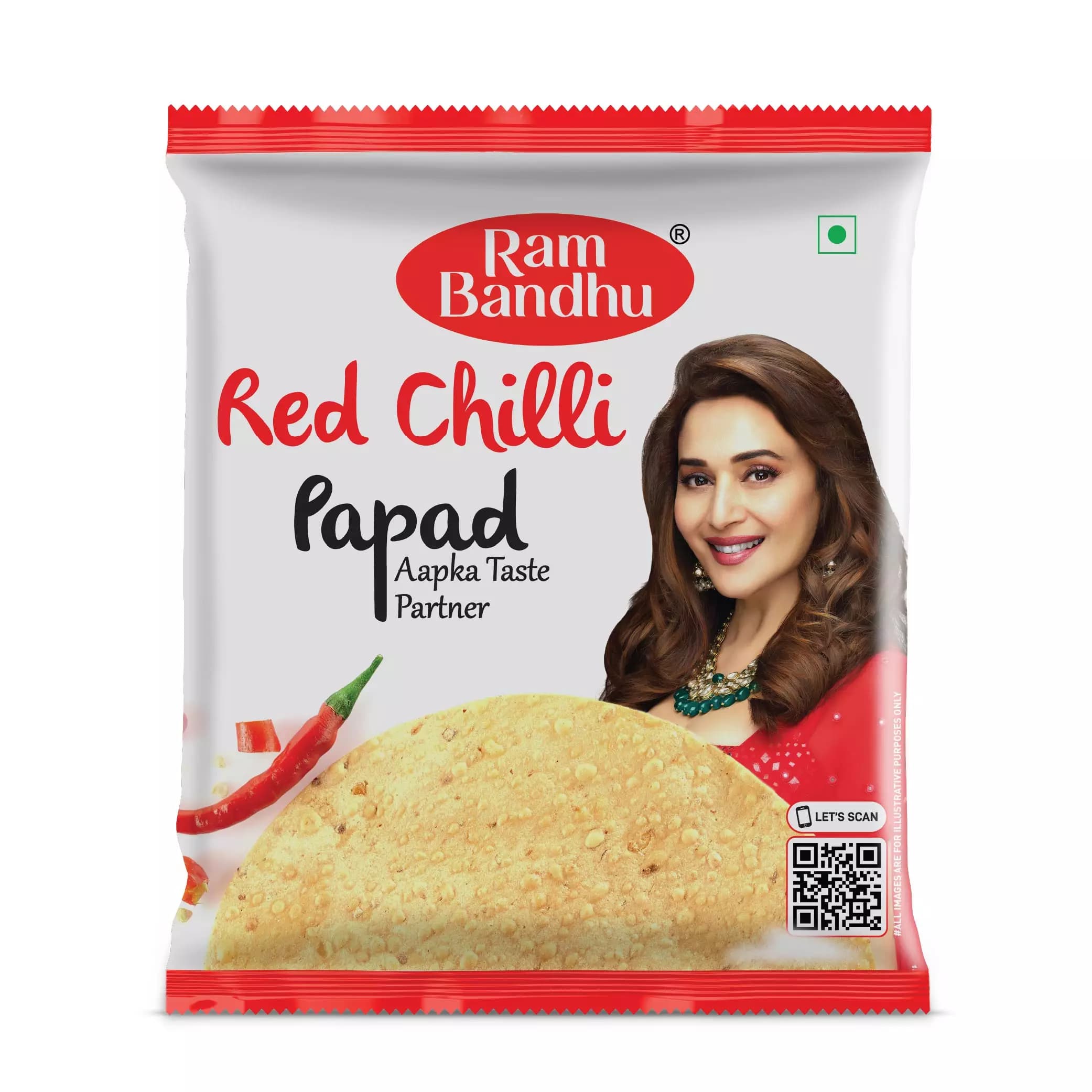 Ram Bandhu Red Chilli Papad, 180g-Main image