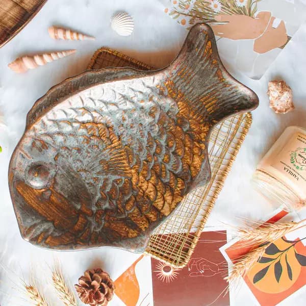 Rareplanet Fishy Ceramic Platter,280g-Main image