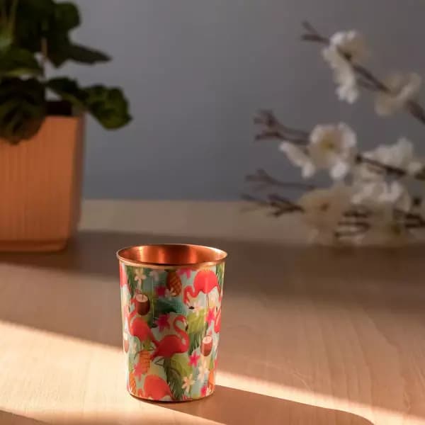 Rareplanet Tropical Flamingo Copper Glass Set,300g-Main image
