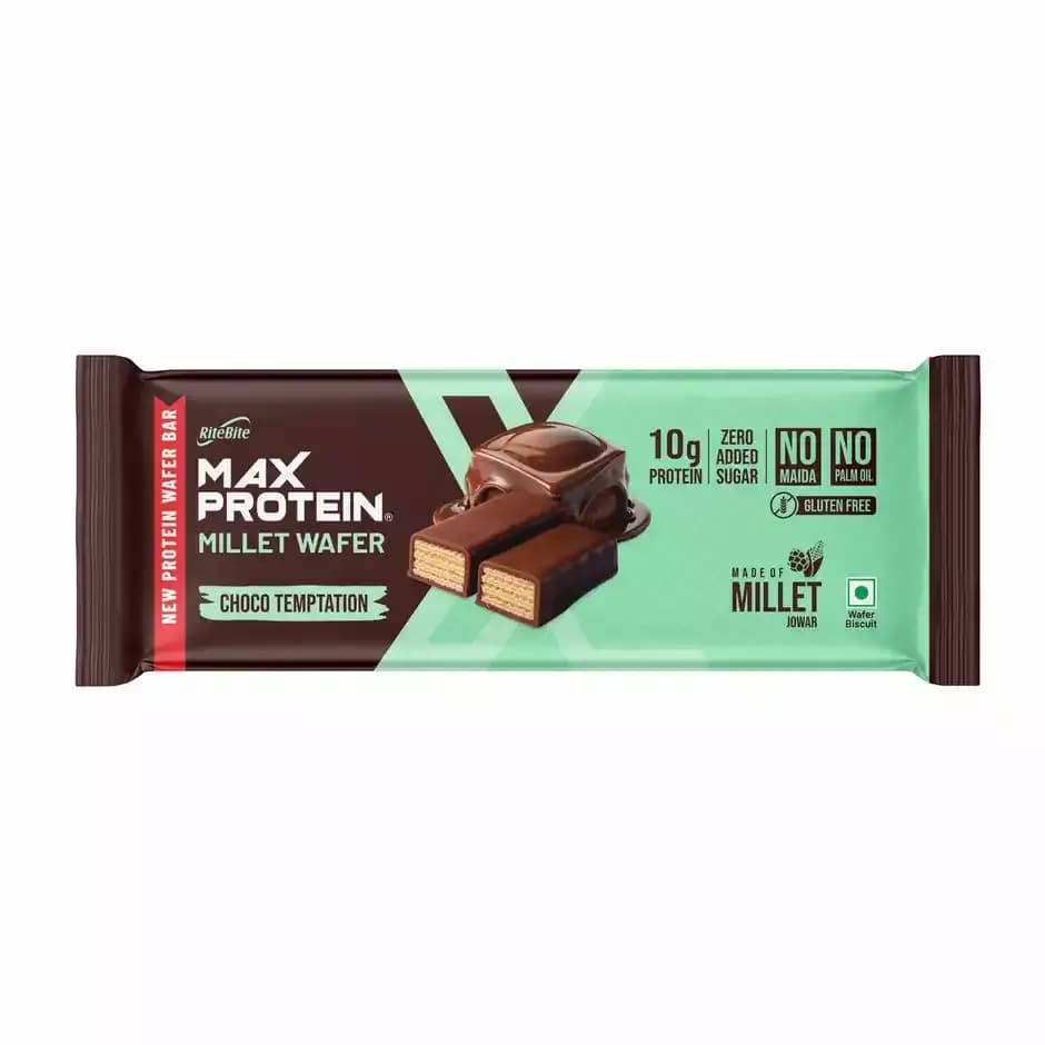 RiteBite Choco Temptation Millet Wafer Protein Bar,40g-Main image
