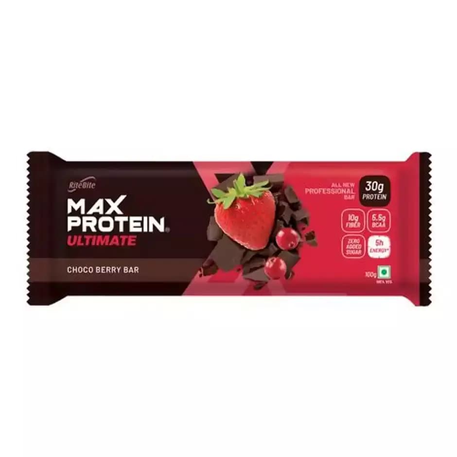 RiteBite Max Protein Choco Berry 30 g Protein Bar,100g-Main image