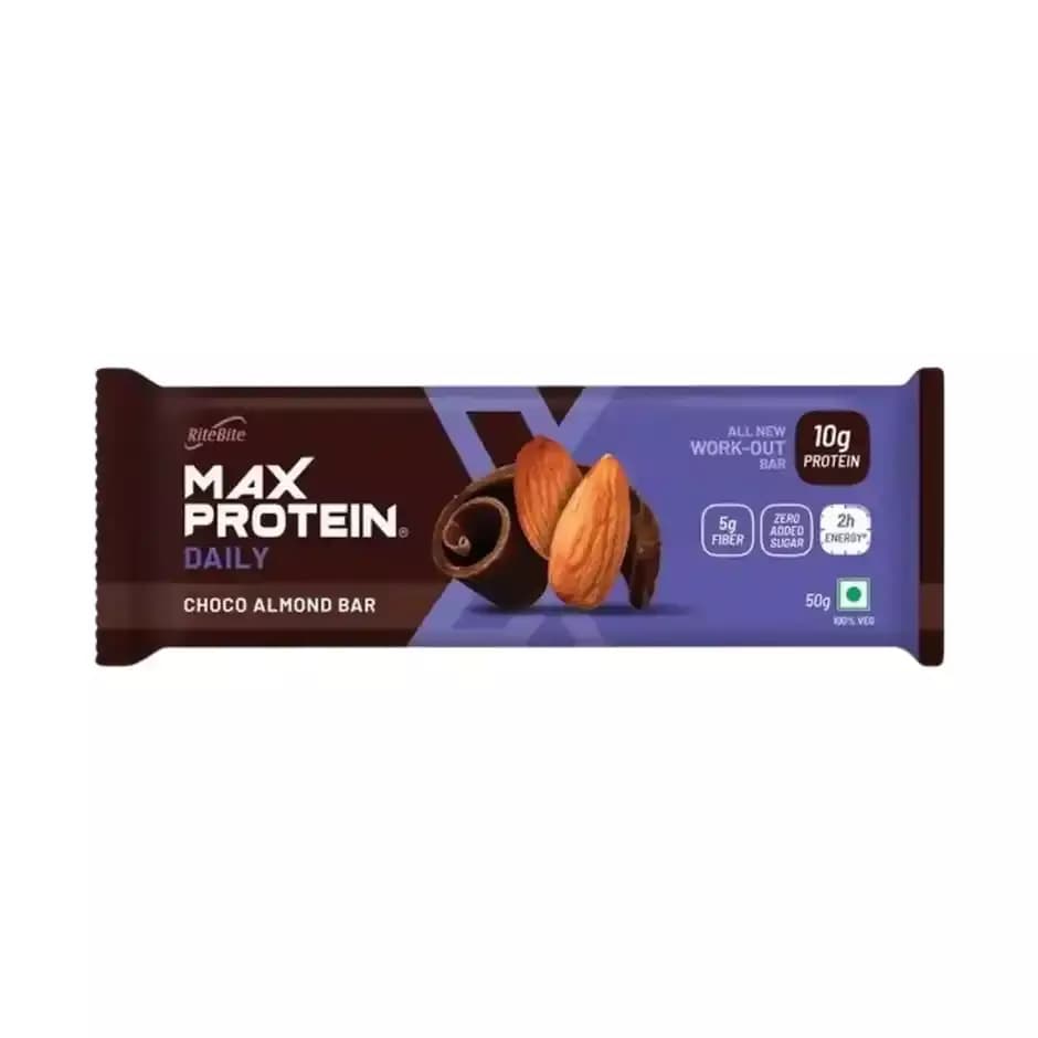 RiteBite Max Protein Daily Choco Almond 10 g Protein Bar,50g-Main image