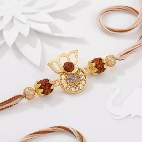 SIProducts Auspicious Ganesha Rudraksha Rakhi,200g-Main image