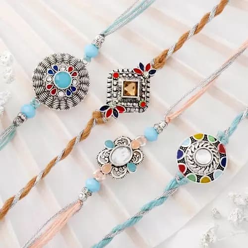 SIProducts Enthralling Blue Stone Rakhi,400g-Main image