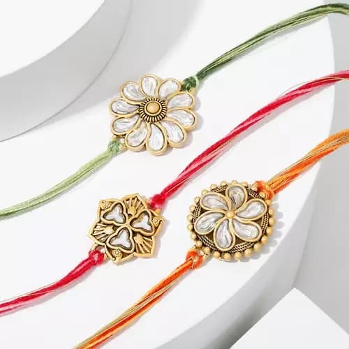 SIProducts Florid Kundan Work Rakhi,350g-Main image
