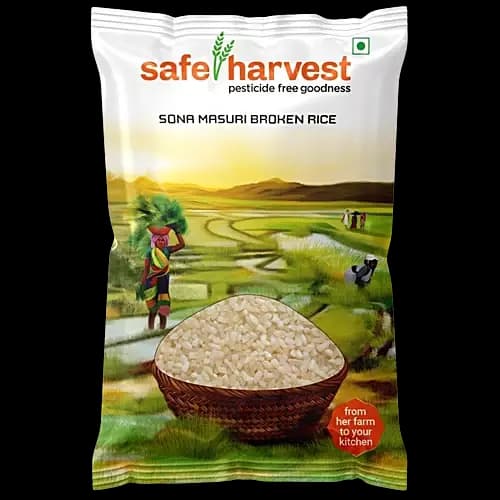 Safe Harvest Sona Masuri Broken Rice, 1Kg-Main image