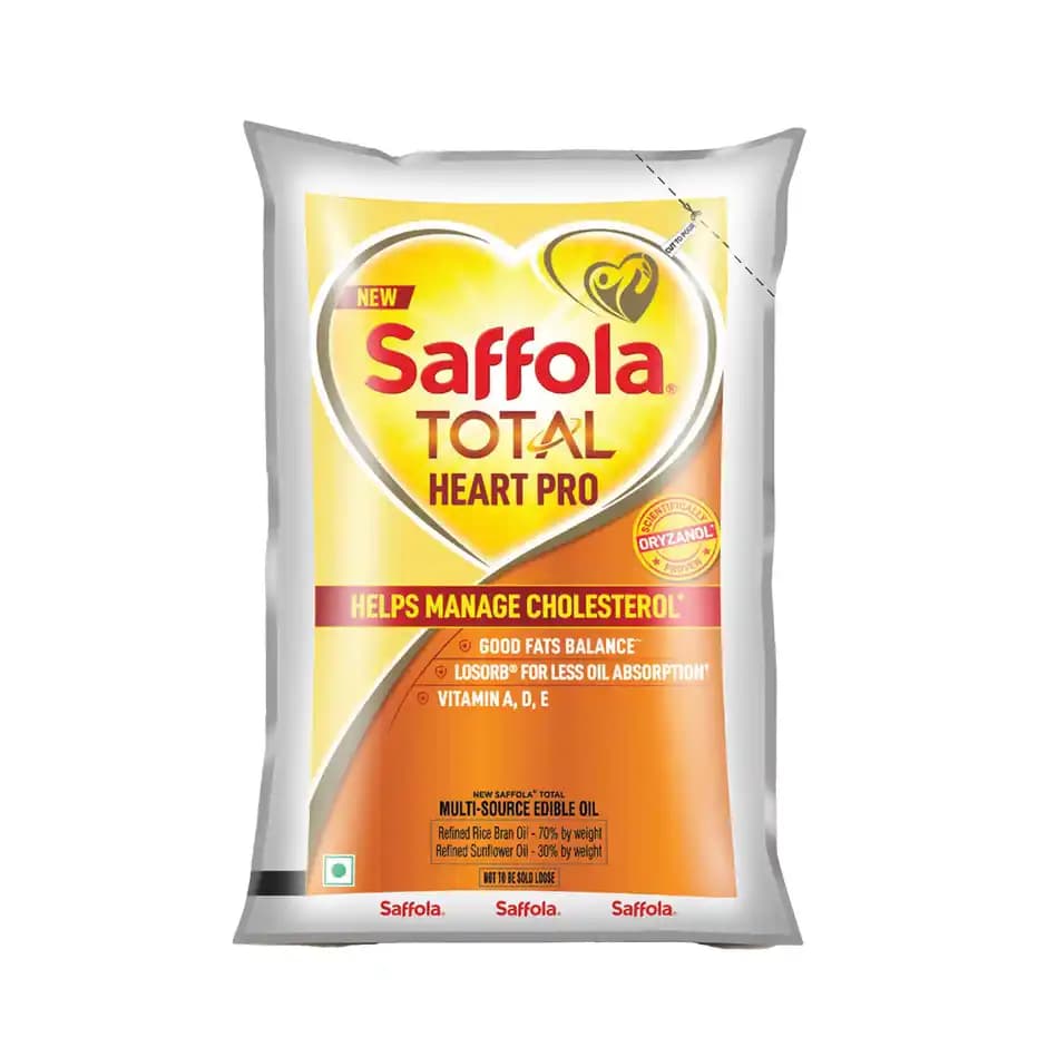 Saffola Total Refined Rice bran & Sunflower oil,1L-Main image