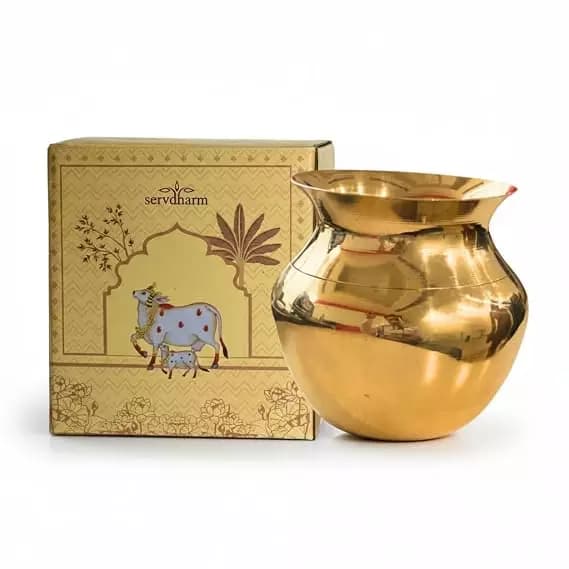 ServDharm Brass Lota for Pooja, Surya Jal, Temple,120g-Main image