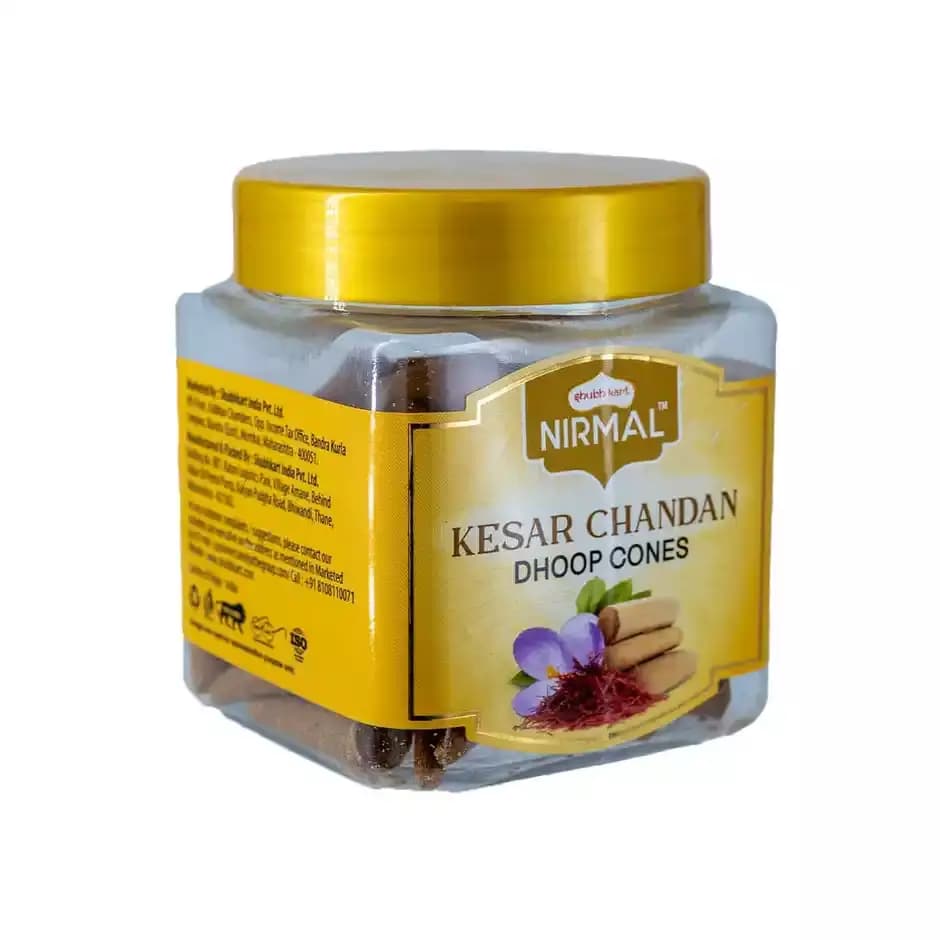 Shubhkart Nirmal Kesar Chandan Dhoop Cone Container,100g-Main image