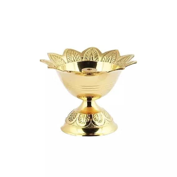 Shubhkart Nitya Devdas Deep Brass Diya,90g-Main image