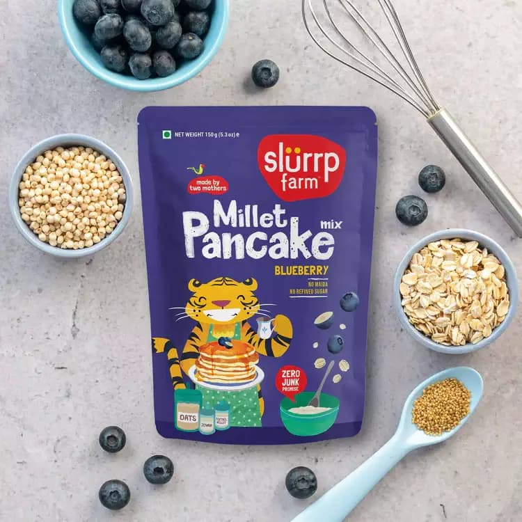 Slurrp Farm Blueberry Millet Pancake Mix,150g-Main image