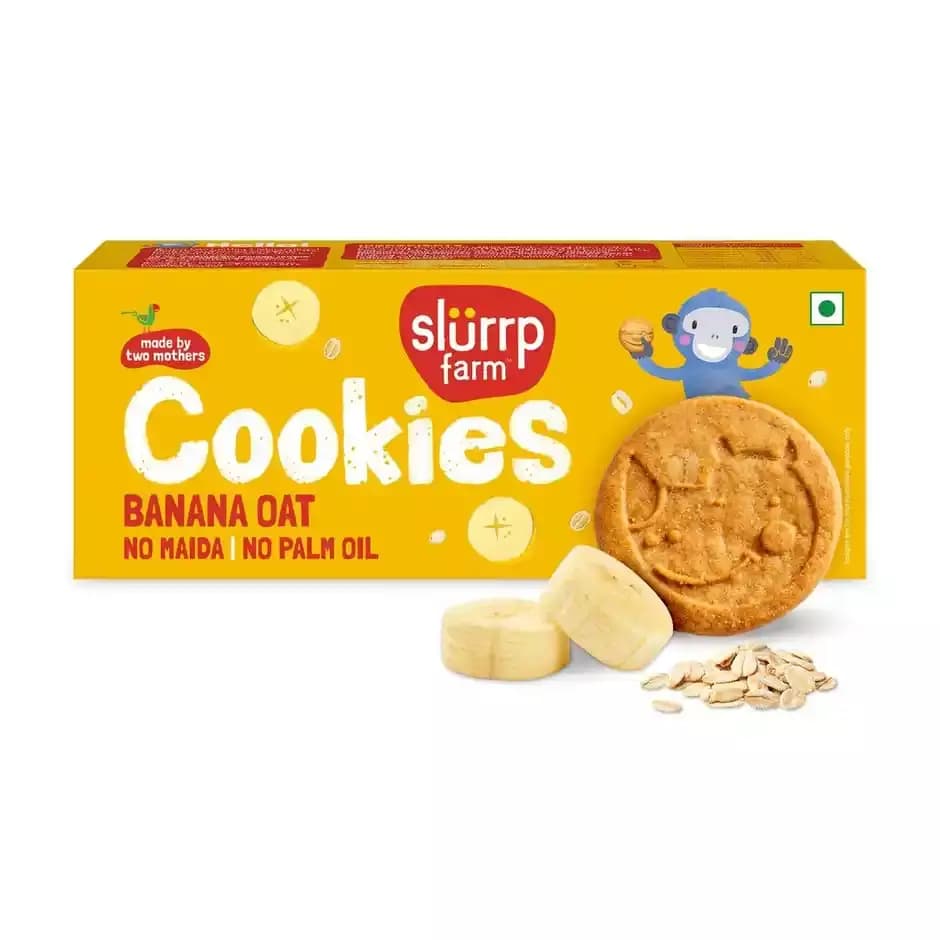 Slurrp Farm No Maida No Palm Oil Banana Oat Cookies,80g-Main image