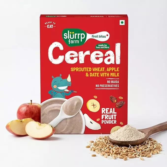 Slurrp Farm Sprouted Wheat, Apple and Date Cereal with Milk,200g-Main image