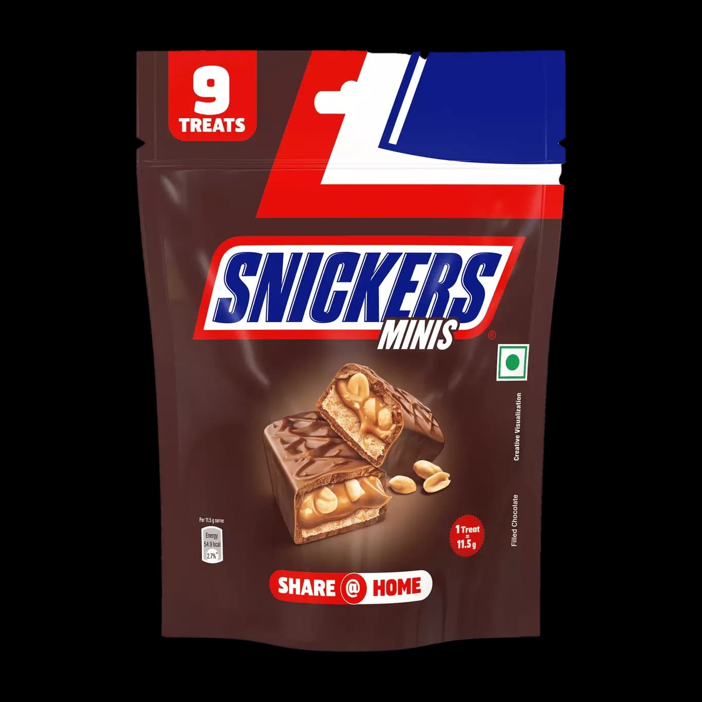 Snickers Nougat & Caramel Miniature Filled Bar Chocolate,104g-Main image