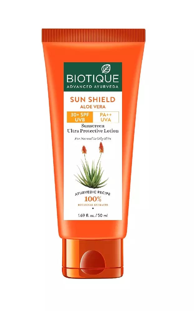 Sun shield aloe vera 30+ spf sunscreen lotion, 50 ml-Main Image