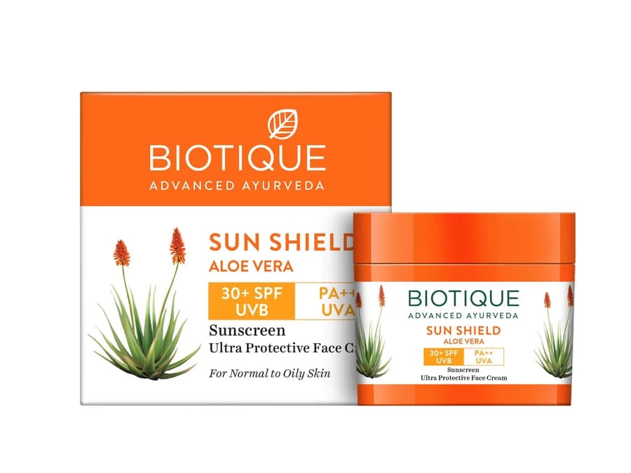 Sun shield aloe vera 30+spf sunscreen cream-Main Image