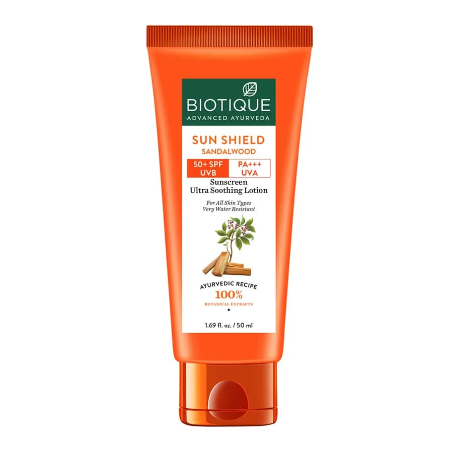 Sun shield sandalwood 50+spf suncreen lotion, 50 ml-Msin Image