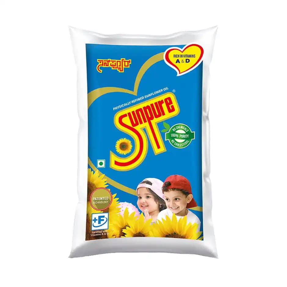 Sunpure Refined Sunflower Oil,1L-Main image