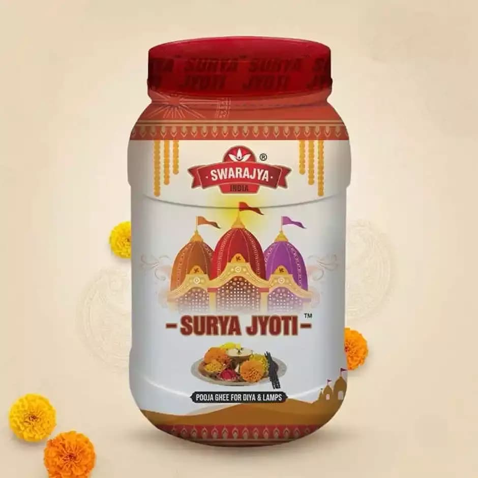 Swarajya India Pooja Ghee For Diya & Lamps,500ml-Main image