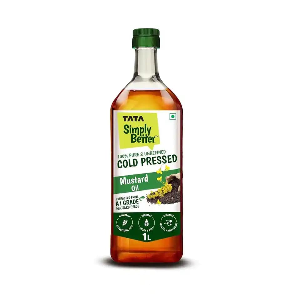 Tata Simply Better Mustard Cold Pressed Oil,1L-Main image