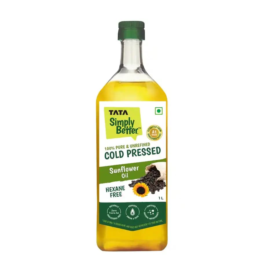 Tata Simply Better Sunflower Cold Pressed Oil,1L-Main image