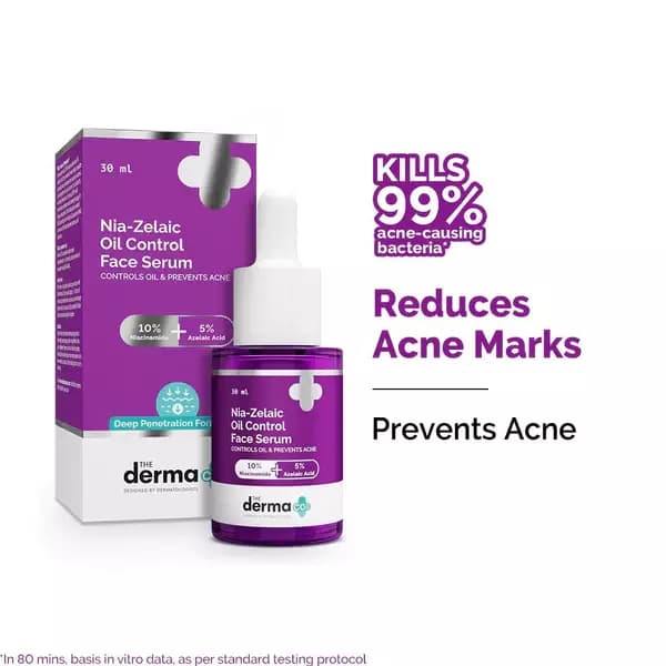 The Derma Co Nia-Zelaic Oil Control Face Serum,30ml-Main image