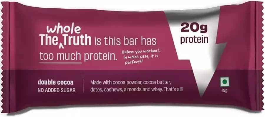 The Whole Truth 20 g Protein Bar Double Cocoa,67g-Main image