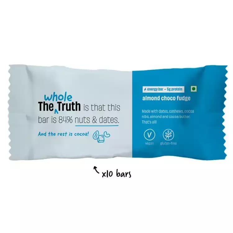 The Whole Truth Almond Choco Fudge Energy Bar,40g-Main image