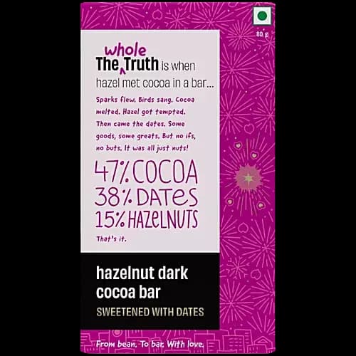 The Whole Truth Hazelnut 47% Cocoa Bar,80g-Main image