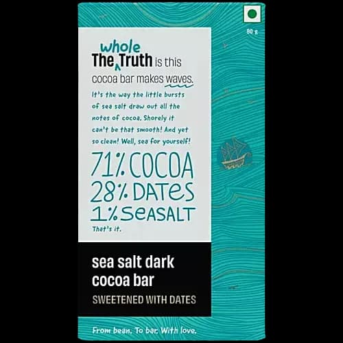 The Whole Truth Sea Salt 71 Cocoa Bar,80g-Main image