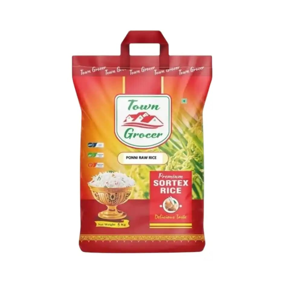 Town Grocer Ponni Raw Rice,5kg-Main image