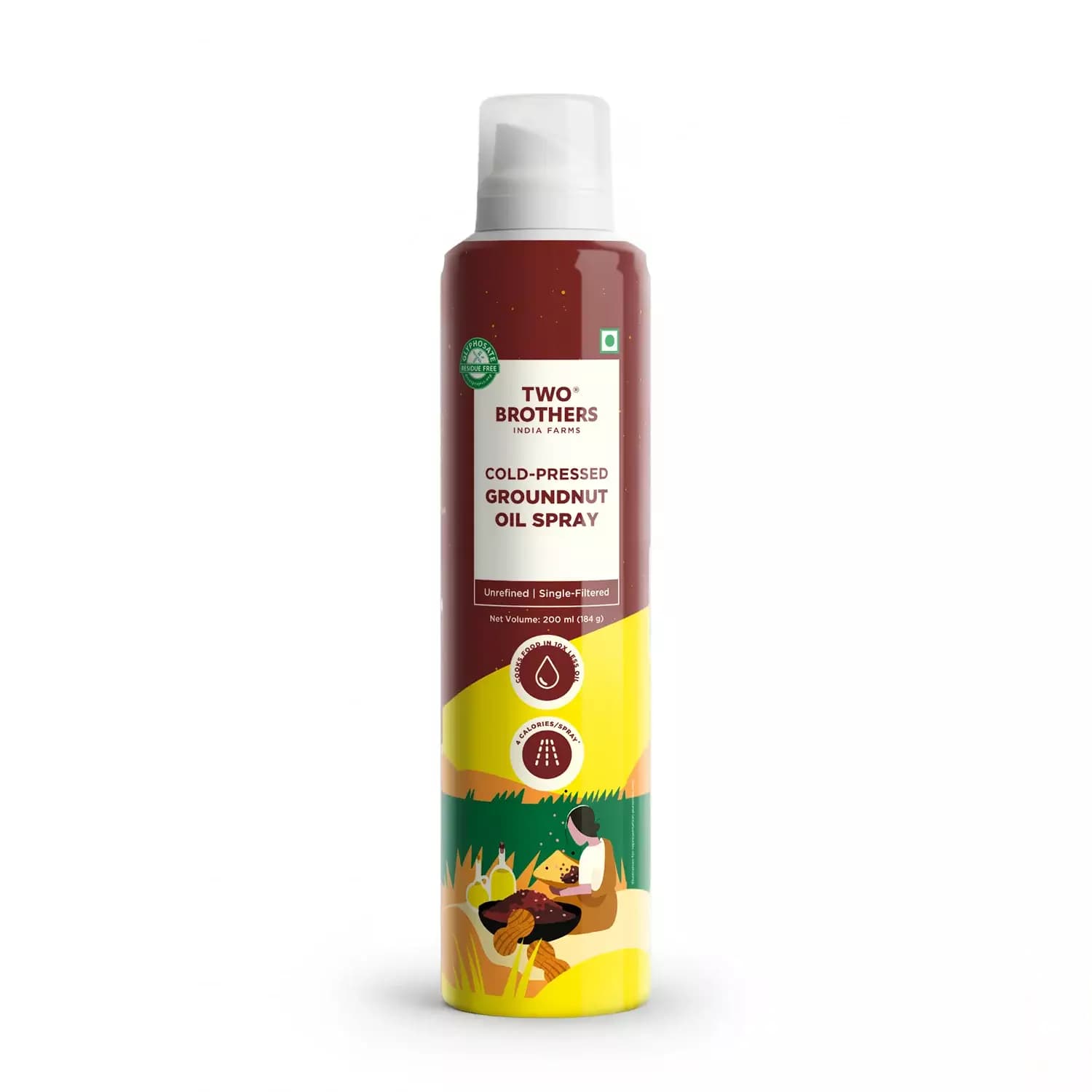 Two Brothers Cold-Pressed Groundnut Oil Spray, 200 ml-Main Image