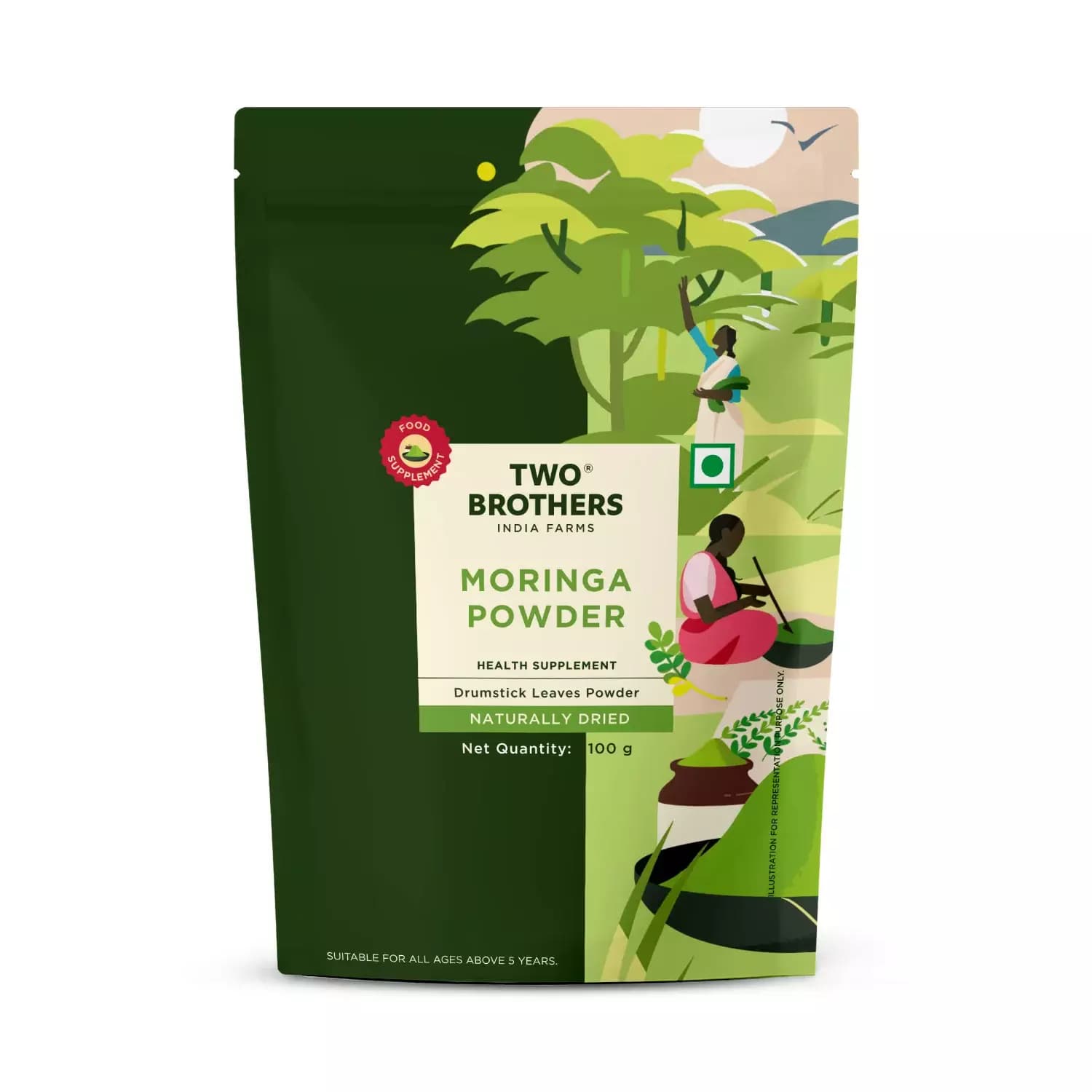 Two Brothers Moringa Powder, 100 g-Main Image
