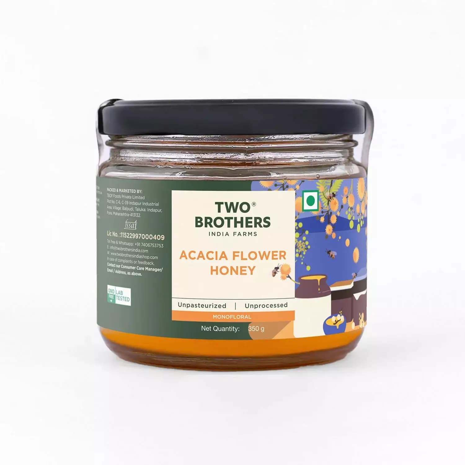 Two Brothers Raw Mono-floral Unfiltered Acacia Honey-Main Image